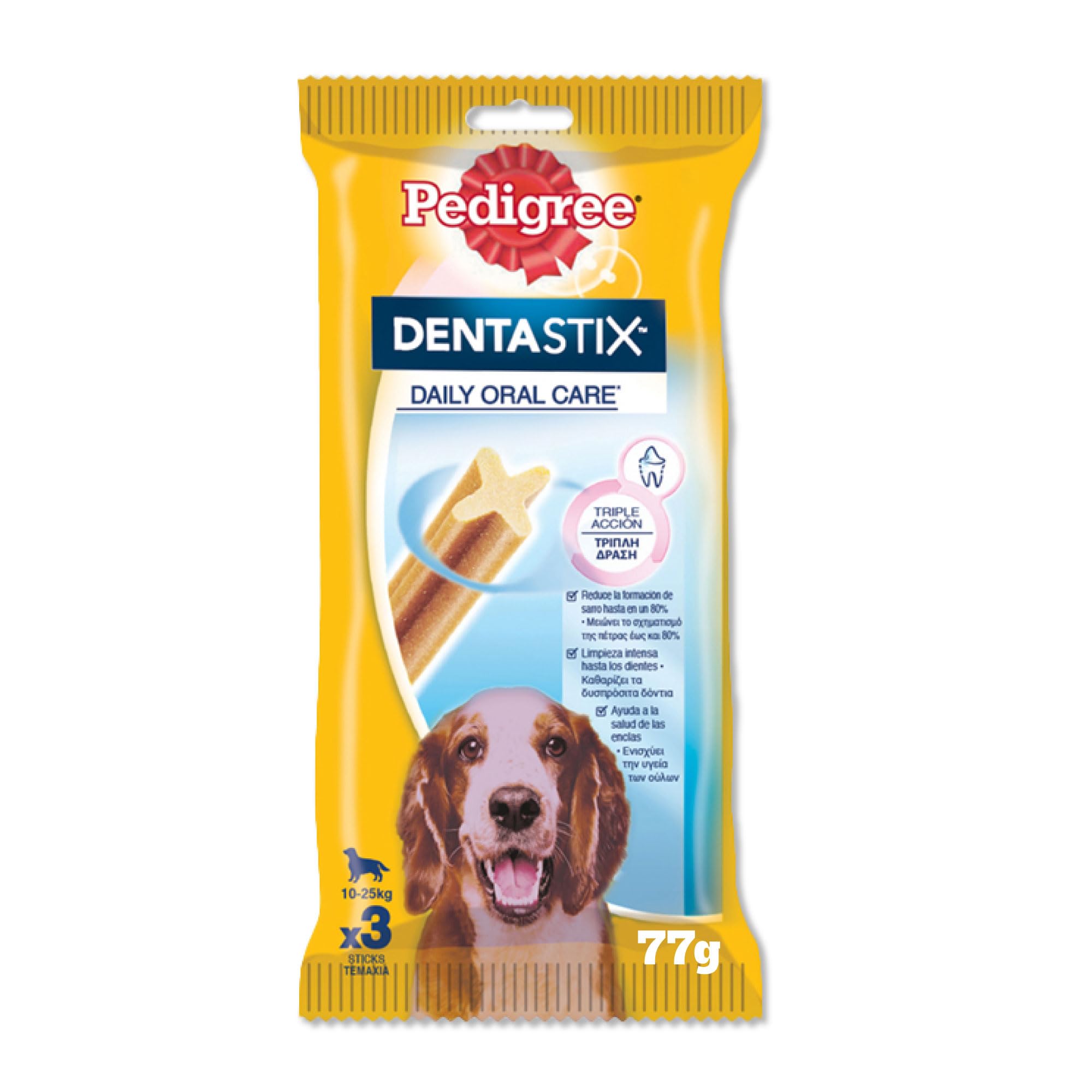 Pedigree Dog Treats, Denta Stix Dog Treat, Chicken Flavor, 77g, Dental Health Benefits, Treats for Dogs Developed by Veterinarians