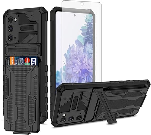 Asuwish Funda de teléfono para Samsung Galaxy S20 FE Gaxaly S 20 FE 5G UW 6.5 pulgadas con protector de pantalla de vidrio templado y soporte para