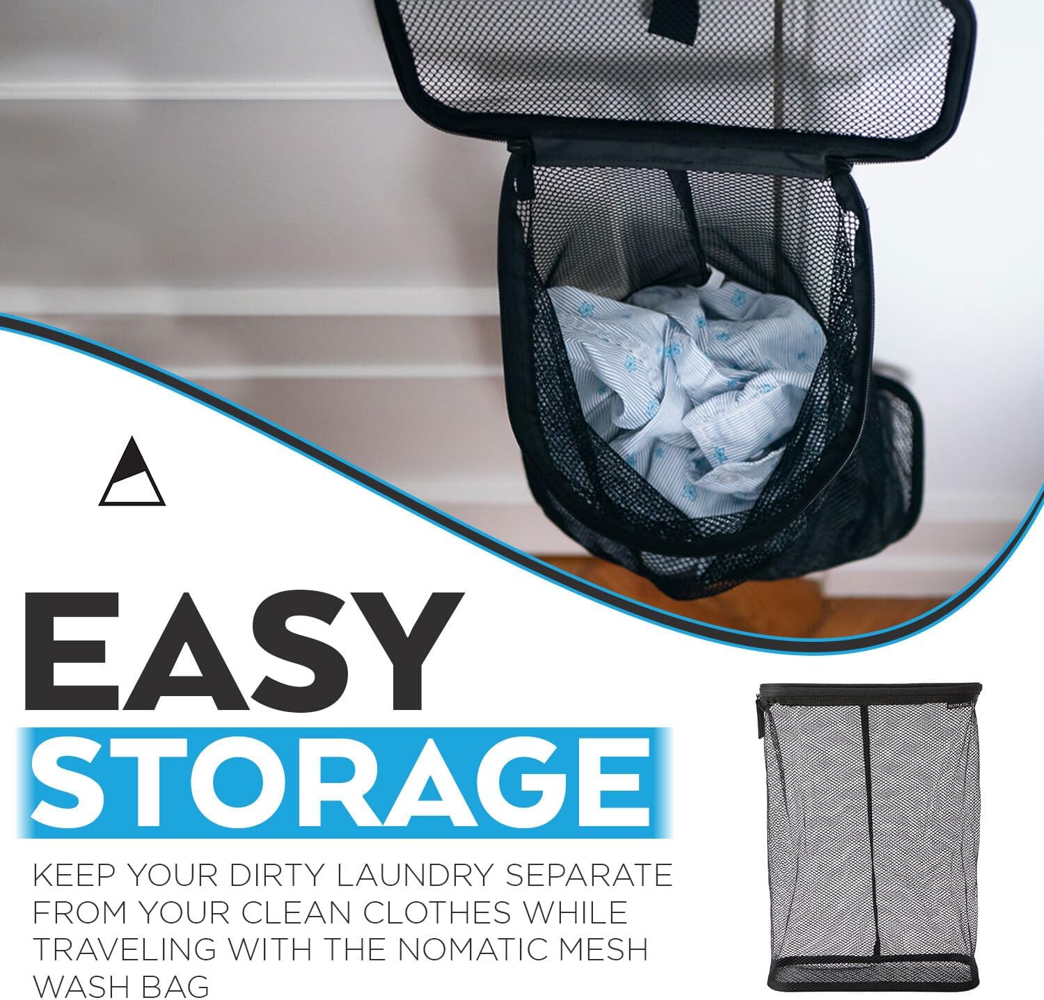 NOMATIC Mesh Laundry Bag - Travel Laundry Hamper - Packable Net Bag for Clothing - Packable Travel Laundry Sack