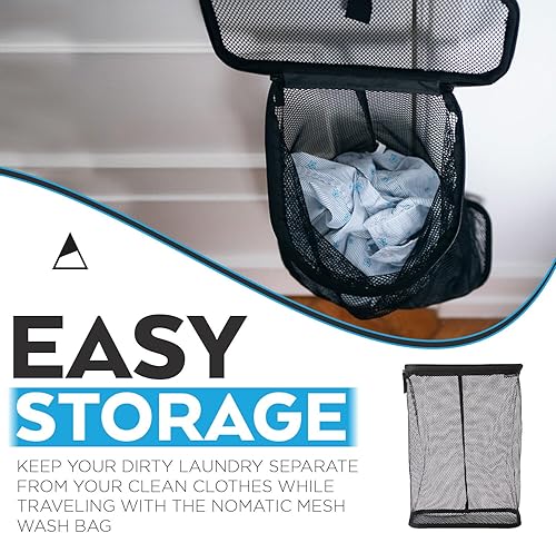 Miniatura 3 de NOMATIC Bolsa de lavandería de malla - Cesta de lavandería de viaje - Bolsa de red plegable para ropa - Saco de lavandería de viaje plegable