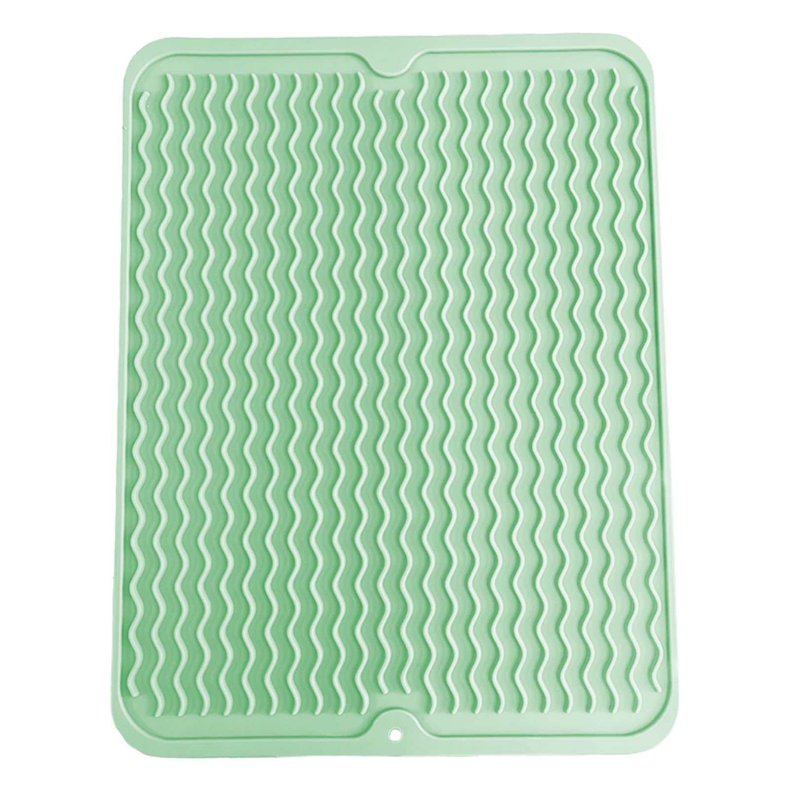 SOQKEEN Dish Drying Mat Silicone, Fast Draining, 40 x 30 cm, Light Green