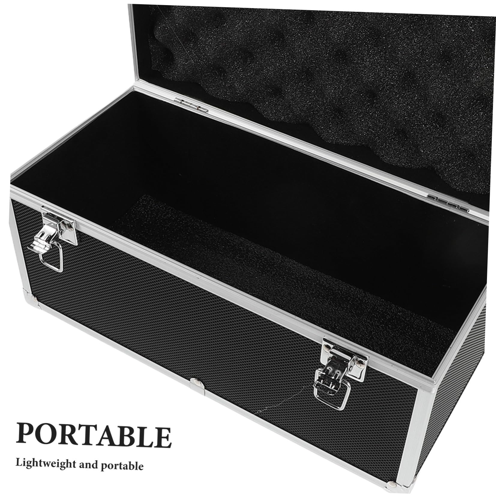 Tofficu Valigetta Portatile in Lega di Alluminio Nero con Assorbimento degli Urti e Protezione Sicura per Strumenti Delicati e Attrezzature Audio Professionali