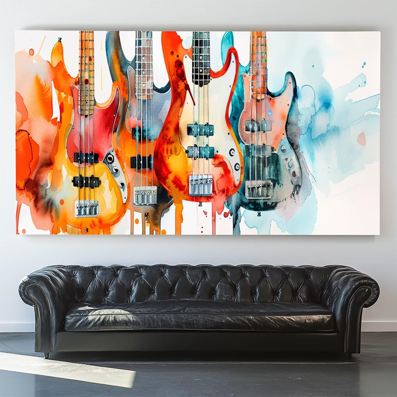 DIY Malen nach Zahlen Erwachsene Gitarre Malen nach Zahlen ab 7 jahre Mädchen Musikinstrument Kreativ set für Erwachsene mit Leinwand Acrylfarben set und Pinsel, Bastelset zum Bemalen 80X160cm 7w-M-4
