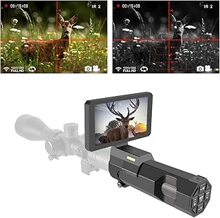 BESTSIGHT Night Vision Scope,DIY Night Vision(Day and Night),Quick Installation Barrle,5" Display Screen with 5w 850nm Infrared Illuminator,View 200m in Night,for 38-44mm Eyepiece Scope (TMNV09) - BESTSIGHT