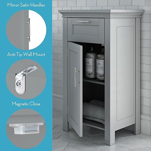 Miniatura 6 de RiverRidge 06-076 Home Somerset Collection Single Door Floor Cabinet, Gray, No Size,Grey Gris,Blanco,https://www.amazon.com/dp/undefined