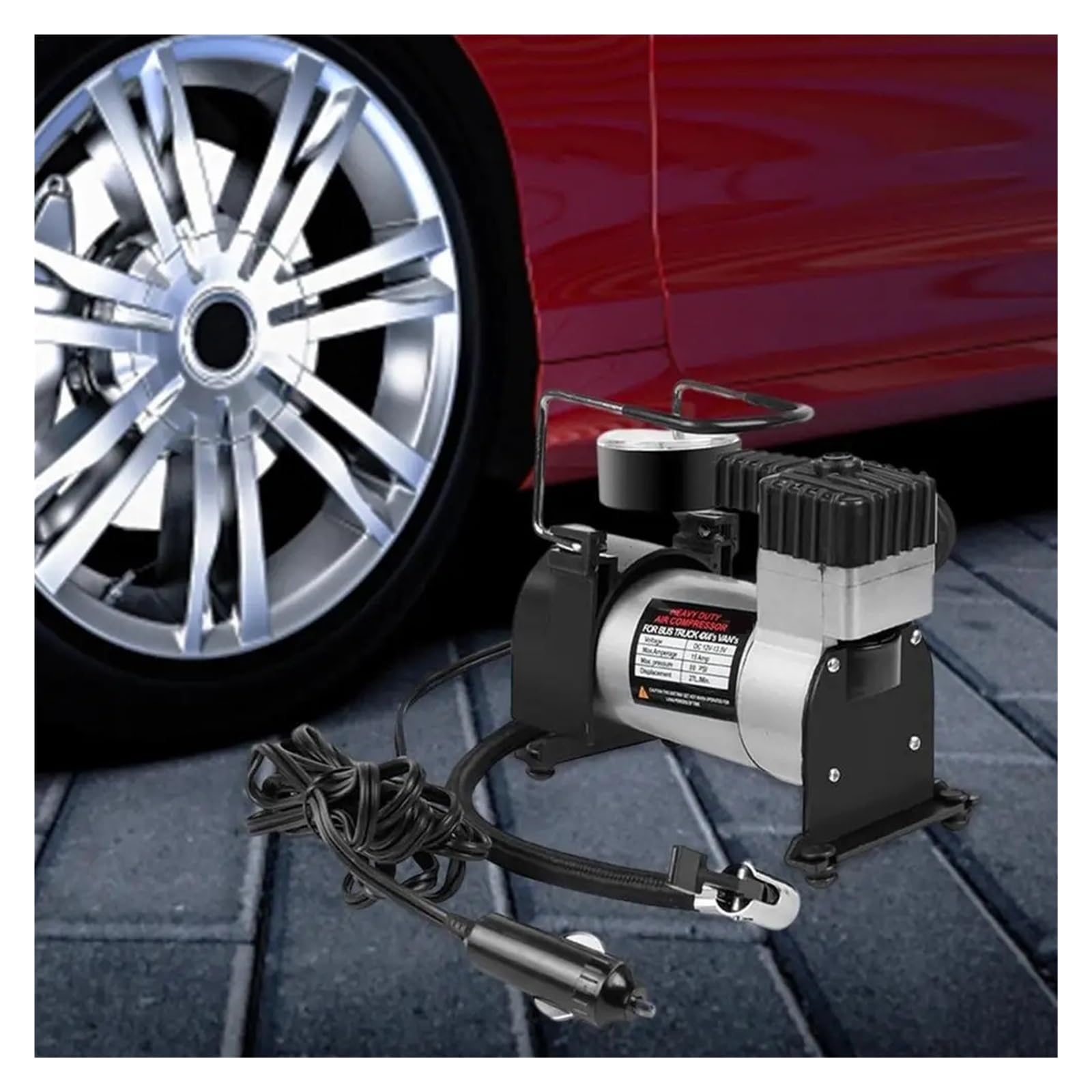 Pompa di Aria Gonfiatore Elettrico 150 PSI Compressore Portatile for Bicicletta A Sfera Nero 12V Mini Kit Strumenti Gonfiaggio Pneumatici for Auto Inflazione Istantanea