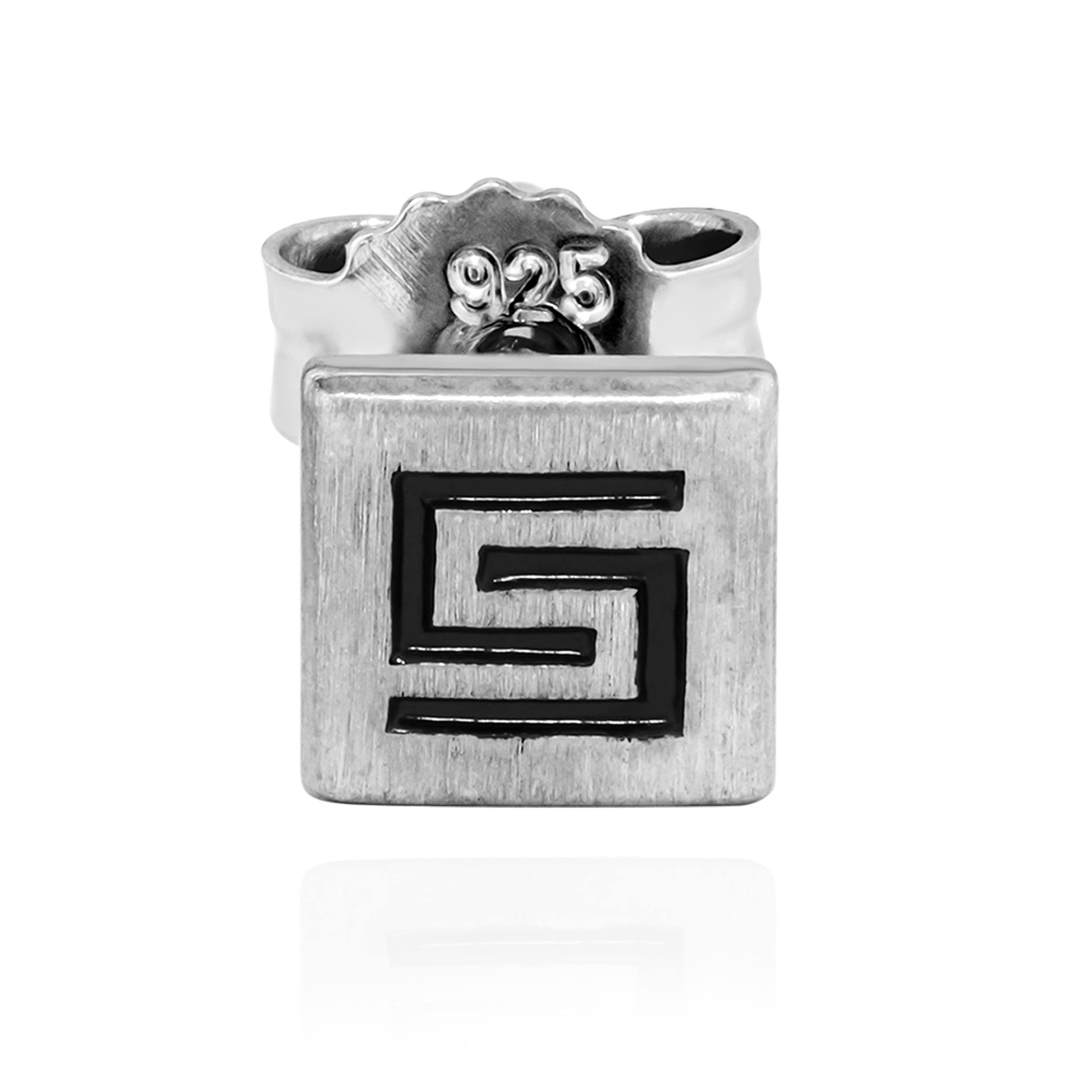 NKlaus Pendientes celtas triangulares o cuadrados individuales de plata 925 mate 5 x 5 mm para hombre