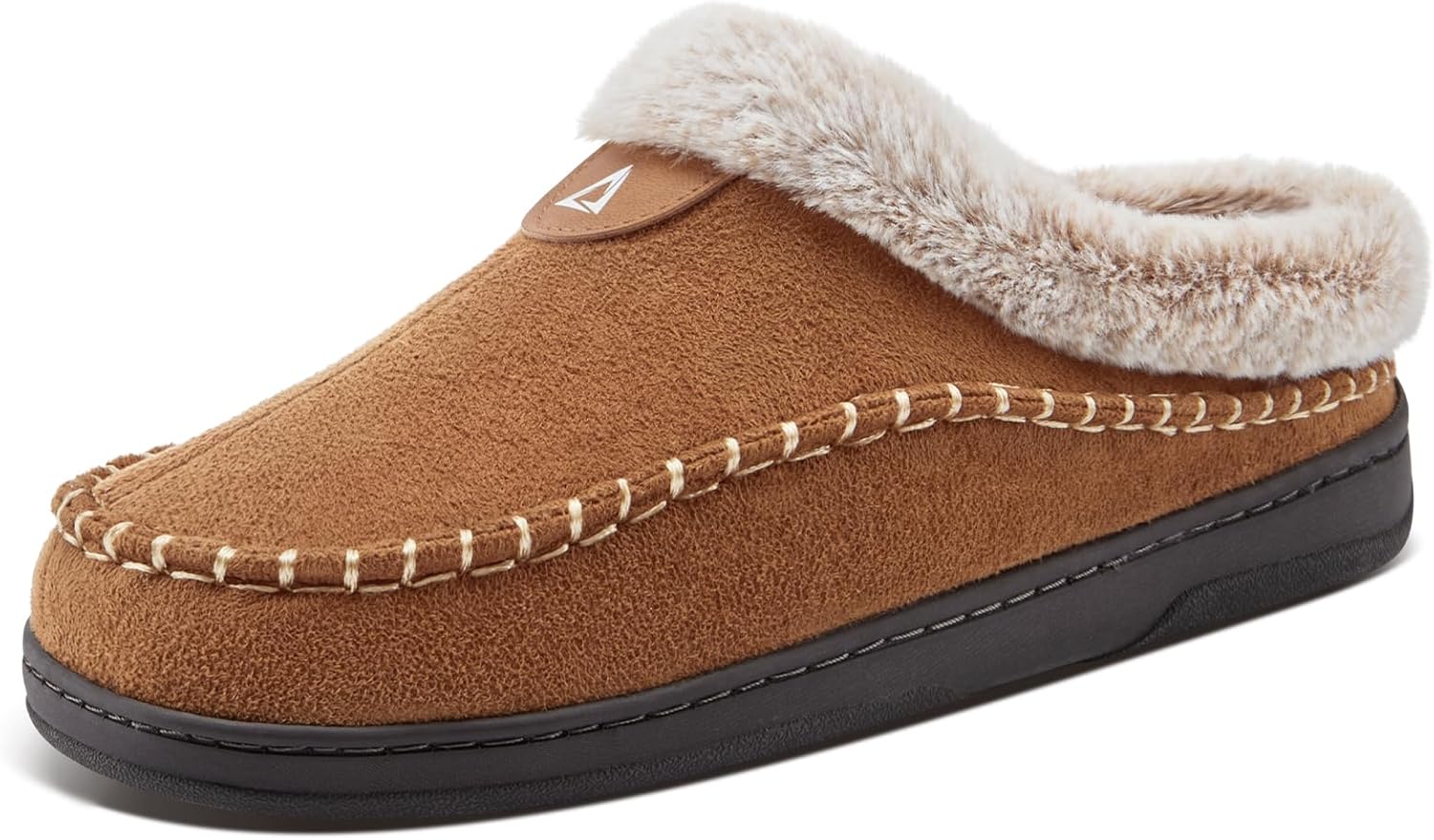 ATHMILE Mens Slippers Warm Moccasin Memory Foam House Shoes Indoor Outdoor Fuzzy Plush Lined Slippers for Home Bedroom