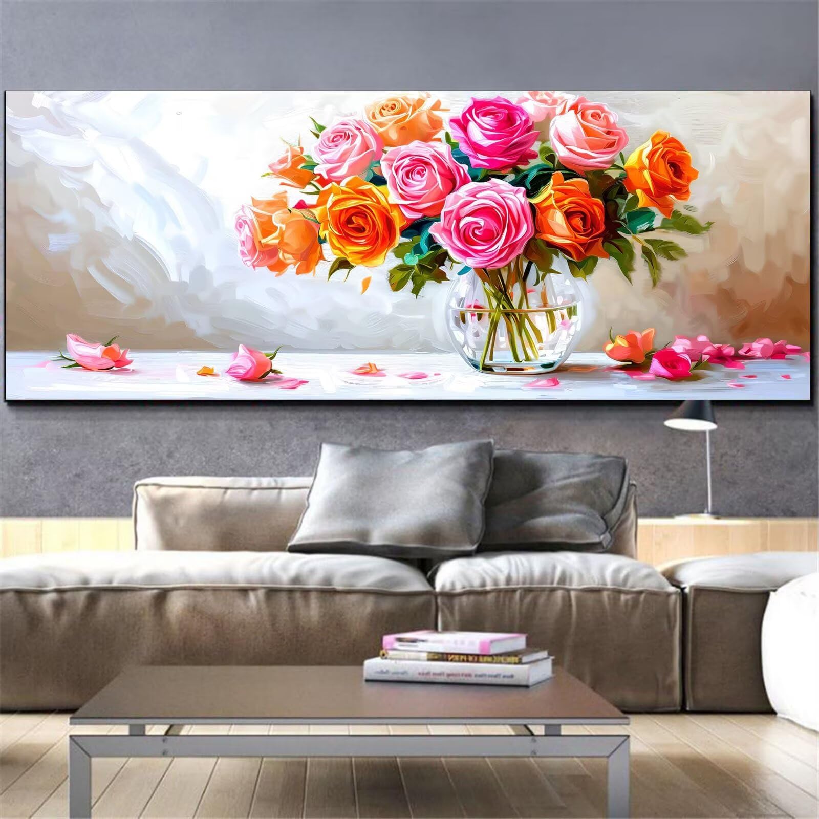 Kit complet broderie diamant rose 100x200cm idée cadeau grand format - 8
