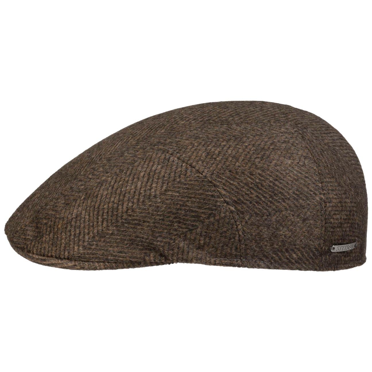 Stetson Bardsey kaszmir płaska czapka z daszkiem męska – Made in Germany z daszkiem, na jesień, zimę, jesień, zimę, 58 cm, brązowa