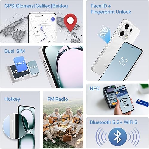 Miniatura 7 de UMIDIGI Nota 100 Teléfono desbloqueado, 8-core Android 14 teléfonos celulares, 12 (6+6) GB+128GB Expandir 1TB, 6.8 ''HD+120Hz pantalla, 50MP,