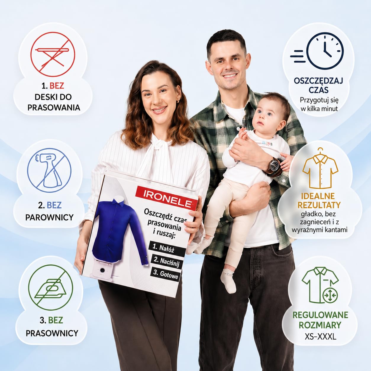 Automatyczny system do prasowania z manekinem do koszul i spodni – inteligentny system prasowania odzieży | Zastępuje żelazko i parownicę | Inteligentne urządzenie do wygładzania ubrań