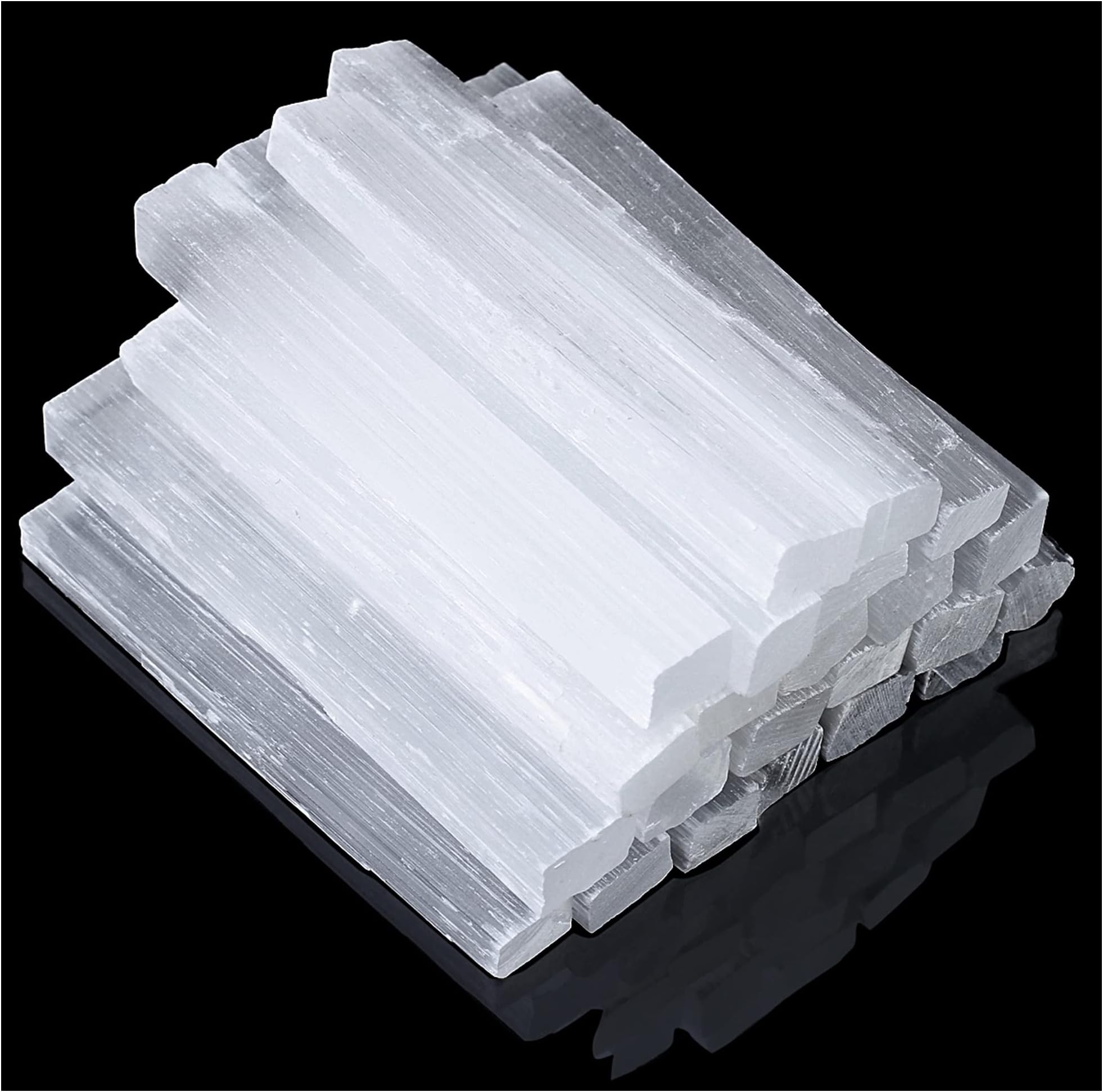 XIANNVXI 4 Inches Selenite Sticks 12PC Large Selenite Crystal Wands White Raw Rough Crystals Bulk for Healing Reiki Metaphysical Energy Drawing Protection Wiccan Altar Supplies Meditation