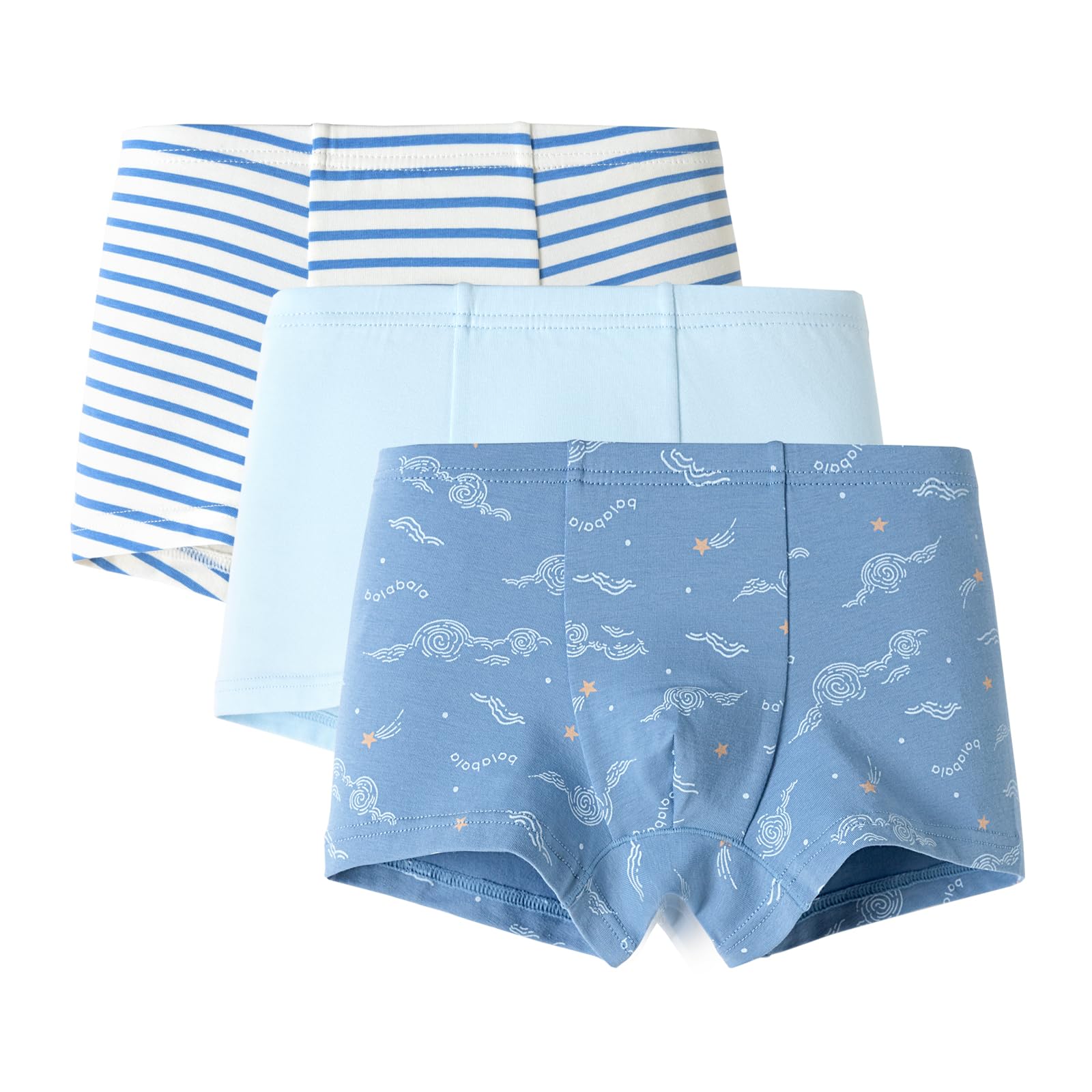 Balabala 3 Pack Cotton Boys Boxer Briefs Toddler Underwear Comfort Lightweight Breathable Stretch Flex Underwear for Boy