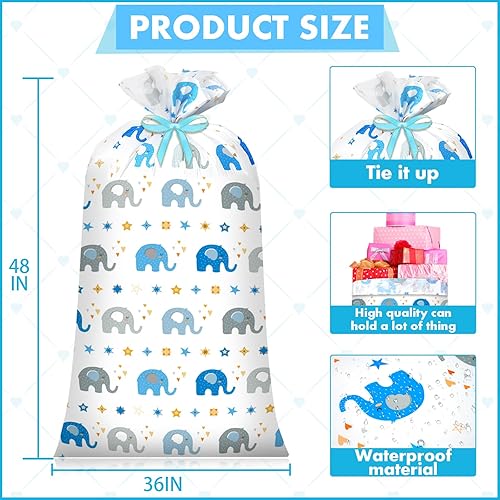 Miniatura 2 de DecorWoo - 4 bolsas de regalo jumbo de 48 pulgadas, bolsas de regalo de gran tamaño, bolsa de regalo de plástico grande para bodas, despedidas de