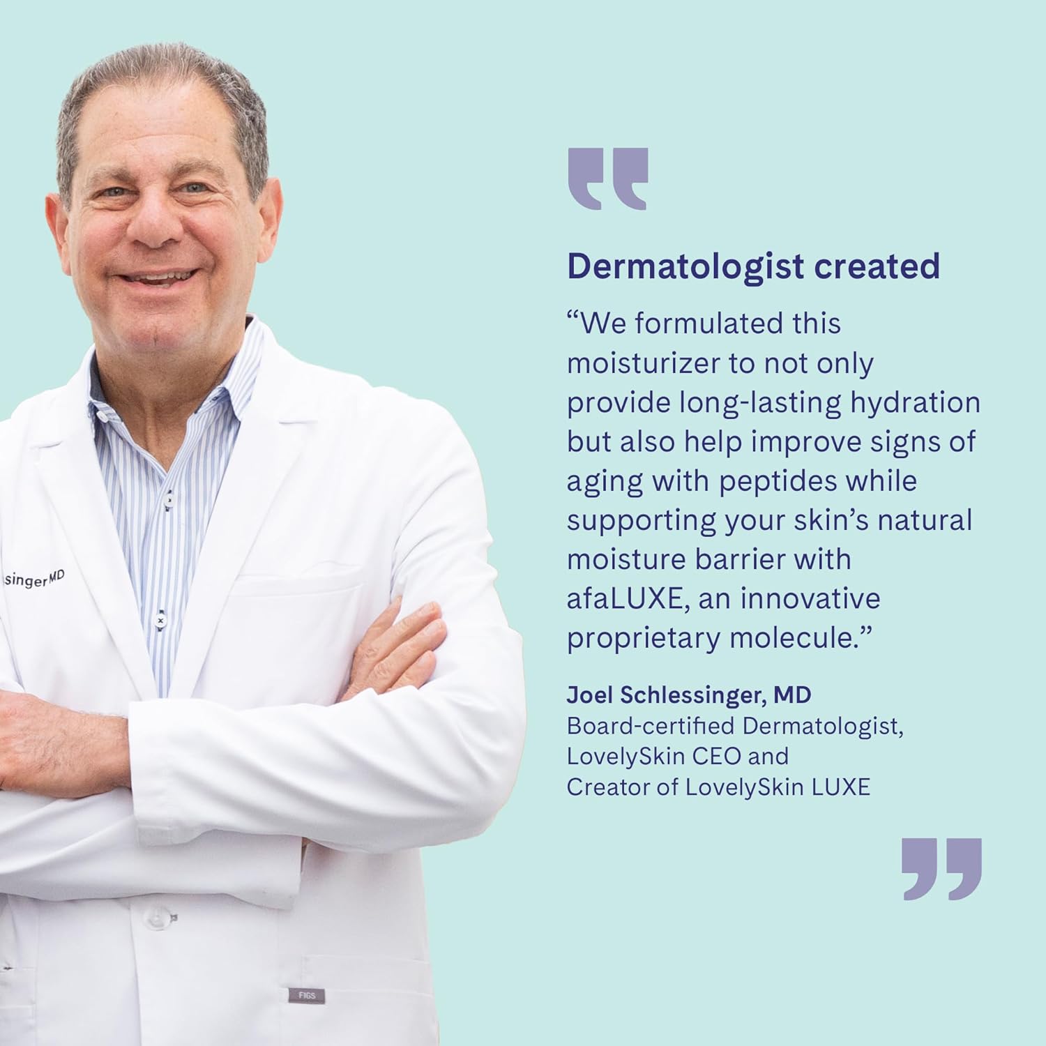 LovelySkin LUXE Ultra-Rich Peptide Moisturizer, Anti-Aging Hydrating Daily Facial Cream, Reduces Fine Lines, 1.7 oz