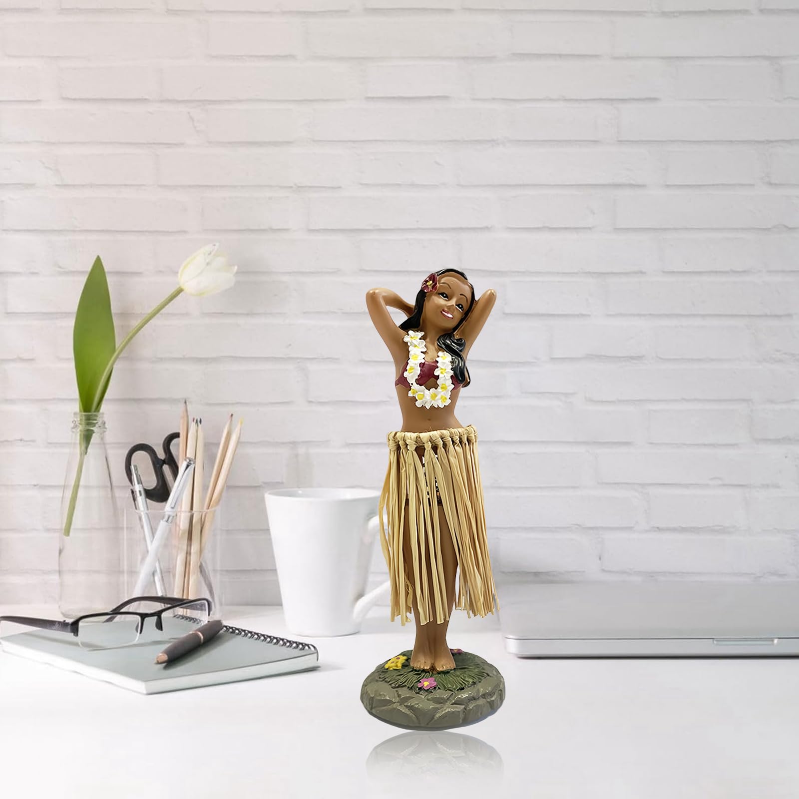 Hawaii Dashboard Hula Doll, Figurina Realistica in Poliresina Premium per Cruscotto Dell'auto, Hawaii Hula Girl Posing, Bambola per Tavolo di Casa/Ufficio, Bar Sulla