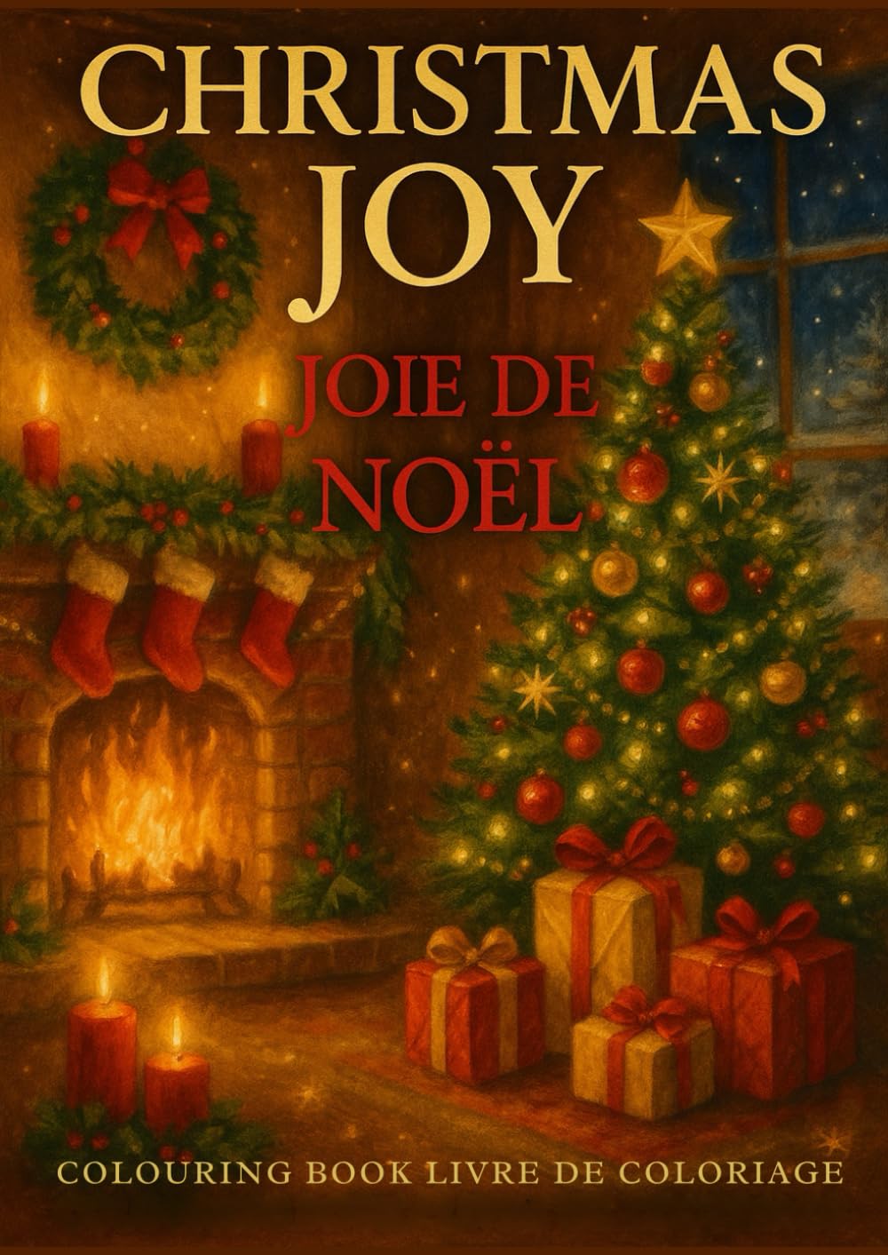 Christmas Joy / Joie de Noël: A Bilingual Christmas Colouring Book for 7-12