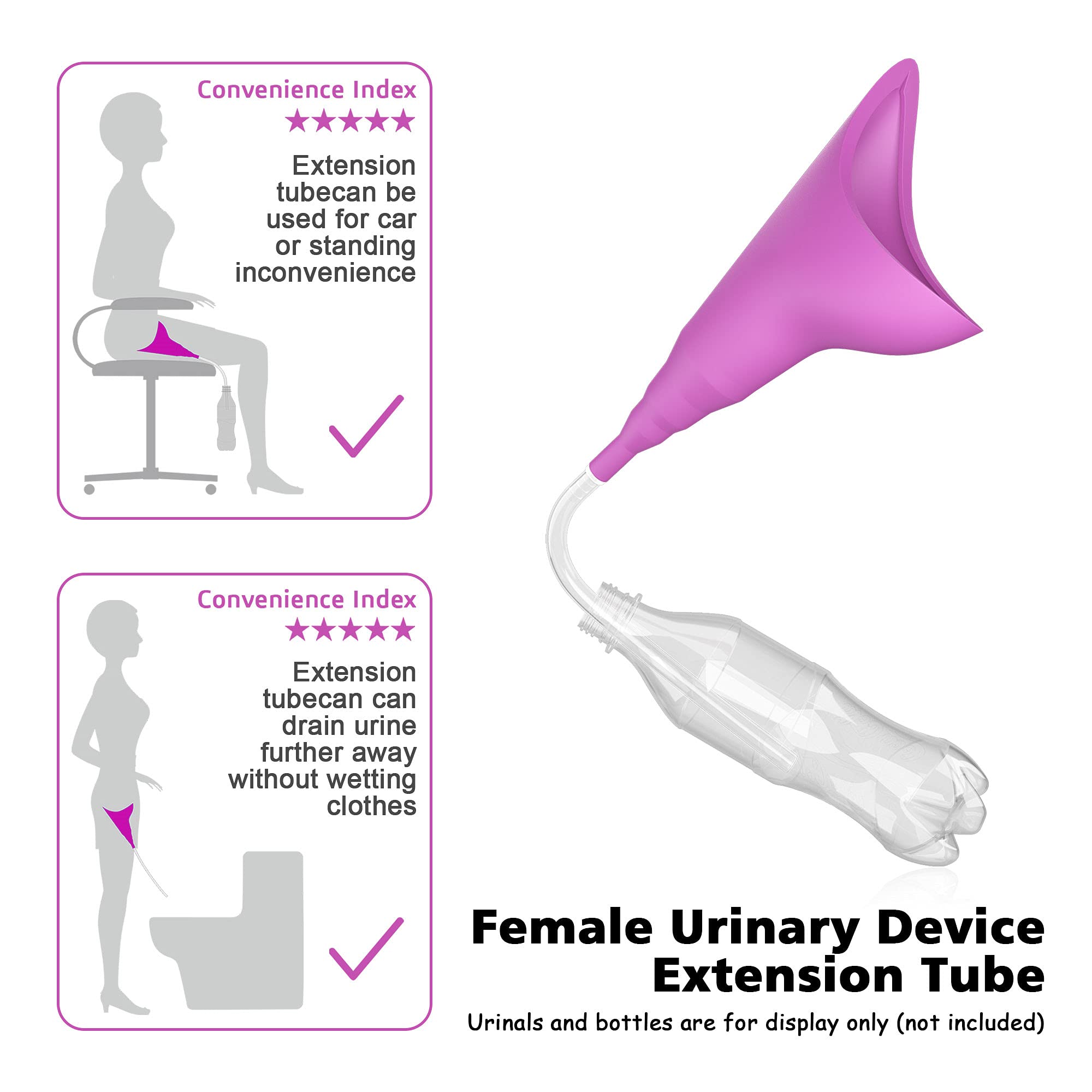 flintronic Dispositivo per Minzione Femminile, Riutilizzabile Urinella per Donne, Coni per Pipi Donna in Piedi, Silicone Urinatoio Portatile Adatto per per All'aperto, Campeggio, Viaggio