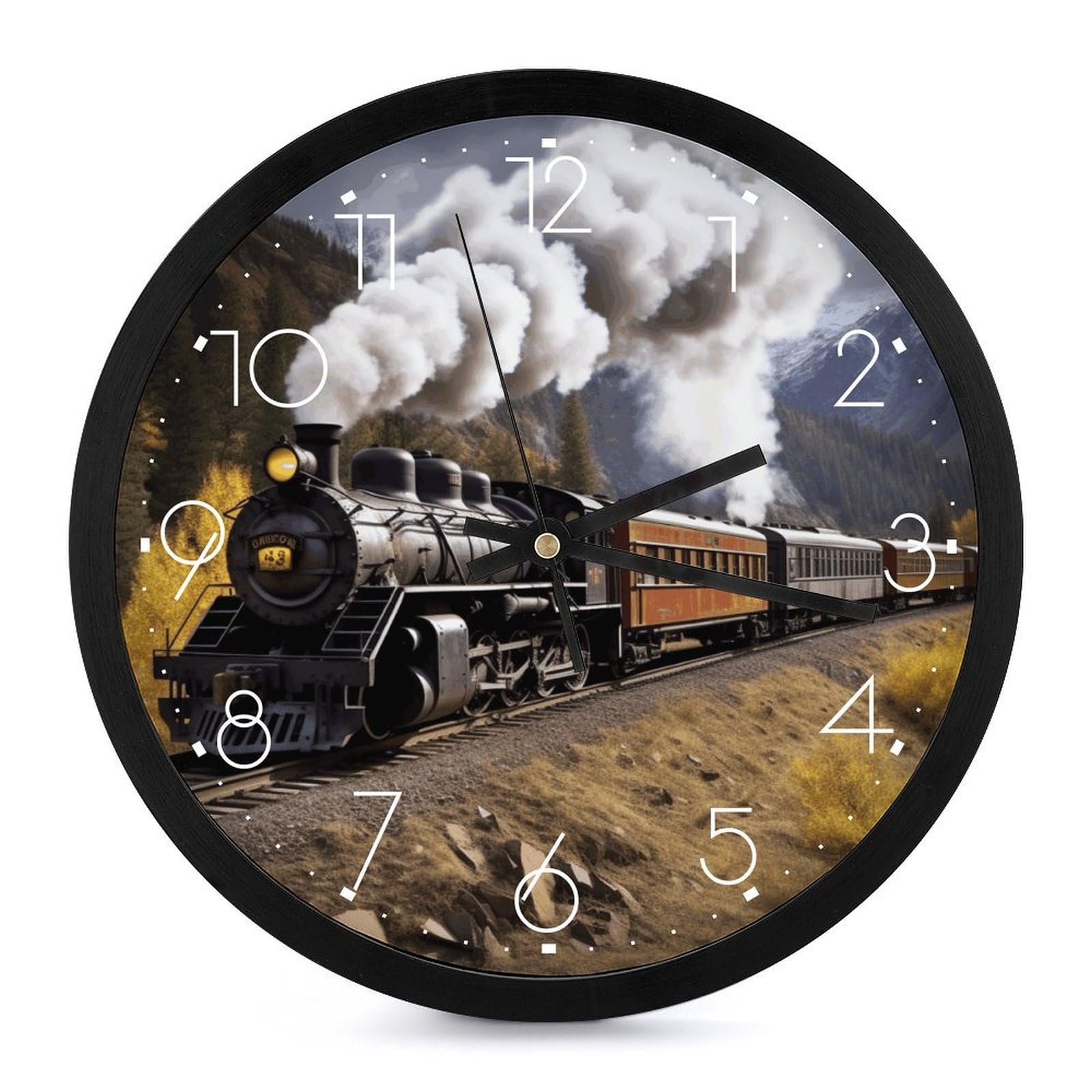Horloge murale locomotive pour salle de bain et cuisine design moderne