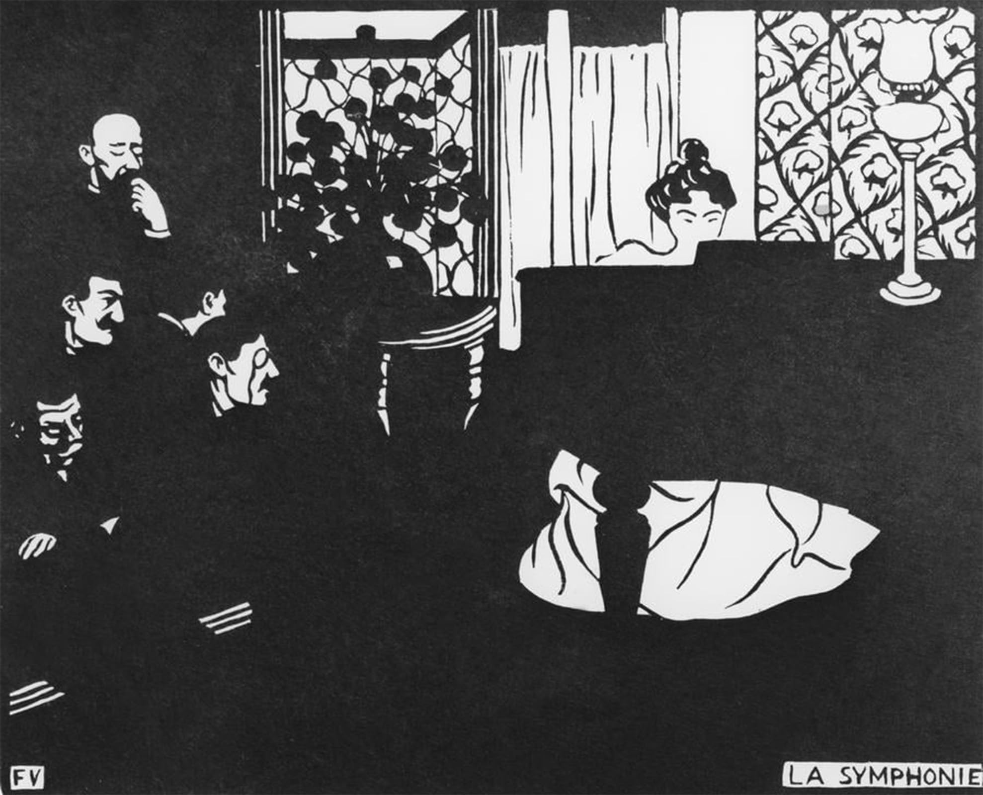 POSTERIIk Vintage Classic Picture Landscape Artwork The symphony by Felix Edouard Vallotton Portrait Canvas Painting for Office Home Decor 60x90cm