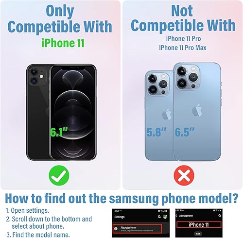 Miniatura 2 de Goocrux Funda 2 en 1 para iPhone 11 con flores florales para mujeres y niñas, diseño de plantas moradas con cubierta deslizante para cámara +