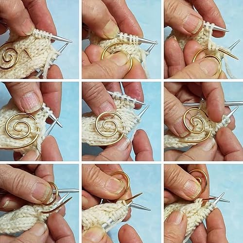 Miniatura 6 de Leewoth Aguja de tejer de cable en espiral 8pcs Aguja de tejer de acero inoxidable para el hogar Aguja espiral redonda Aguja de tejer para el hogar