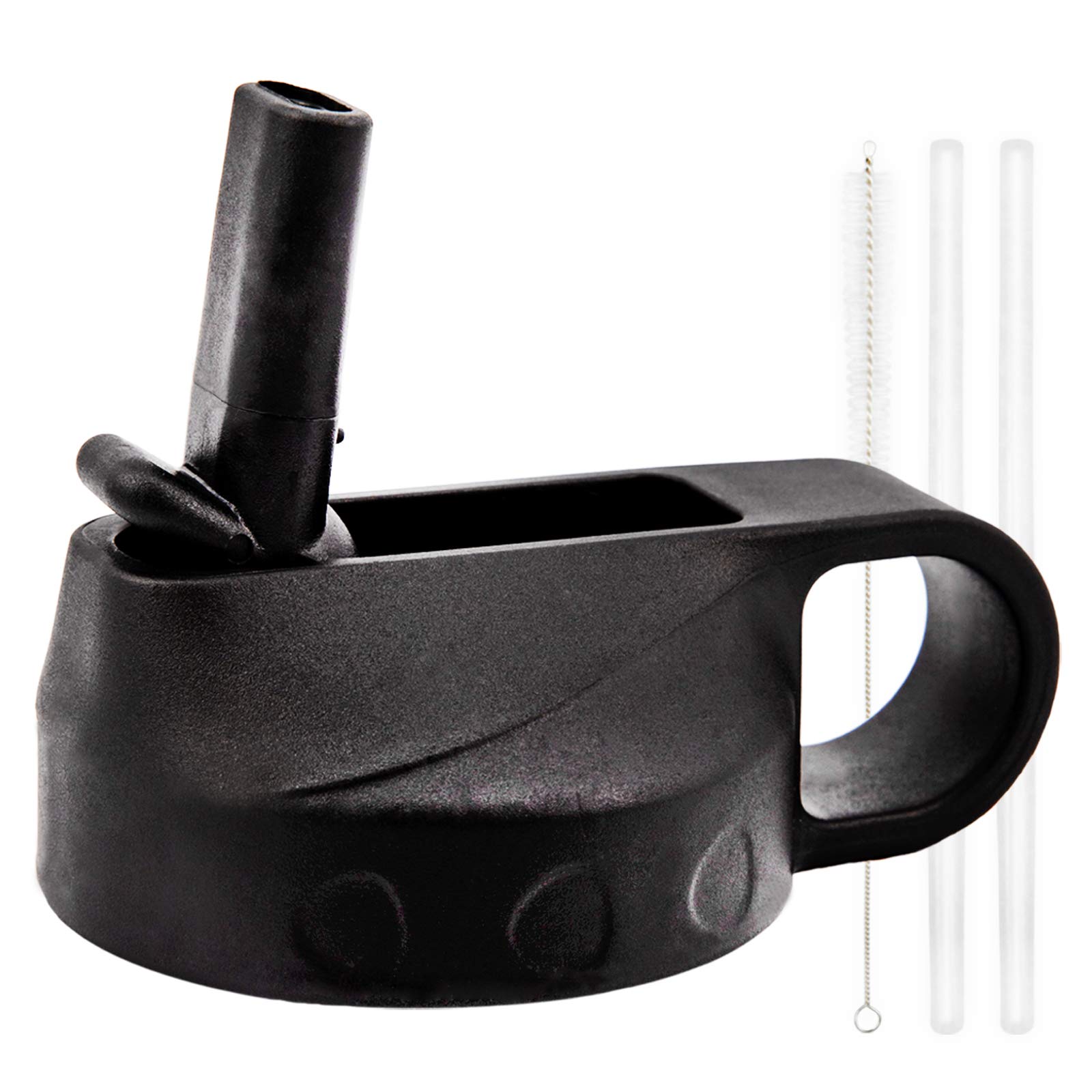 // Straw Lid for Hydro Flask, Wide Mouth Straw Lid for Hydroflask 18 32 40 oz Wide Mouth, Water Bottle Top Sport Lid Hydro Straw Flask Lid Replacement, BPA Free Straws, Black