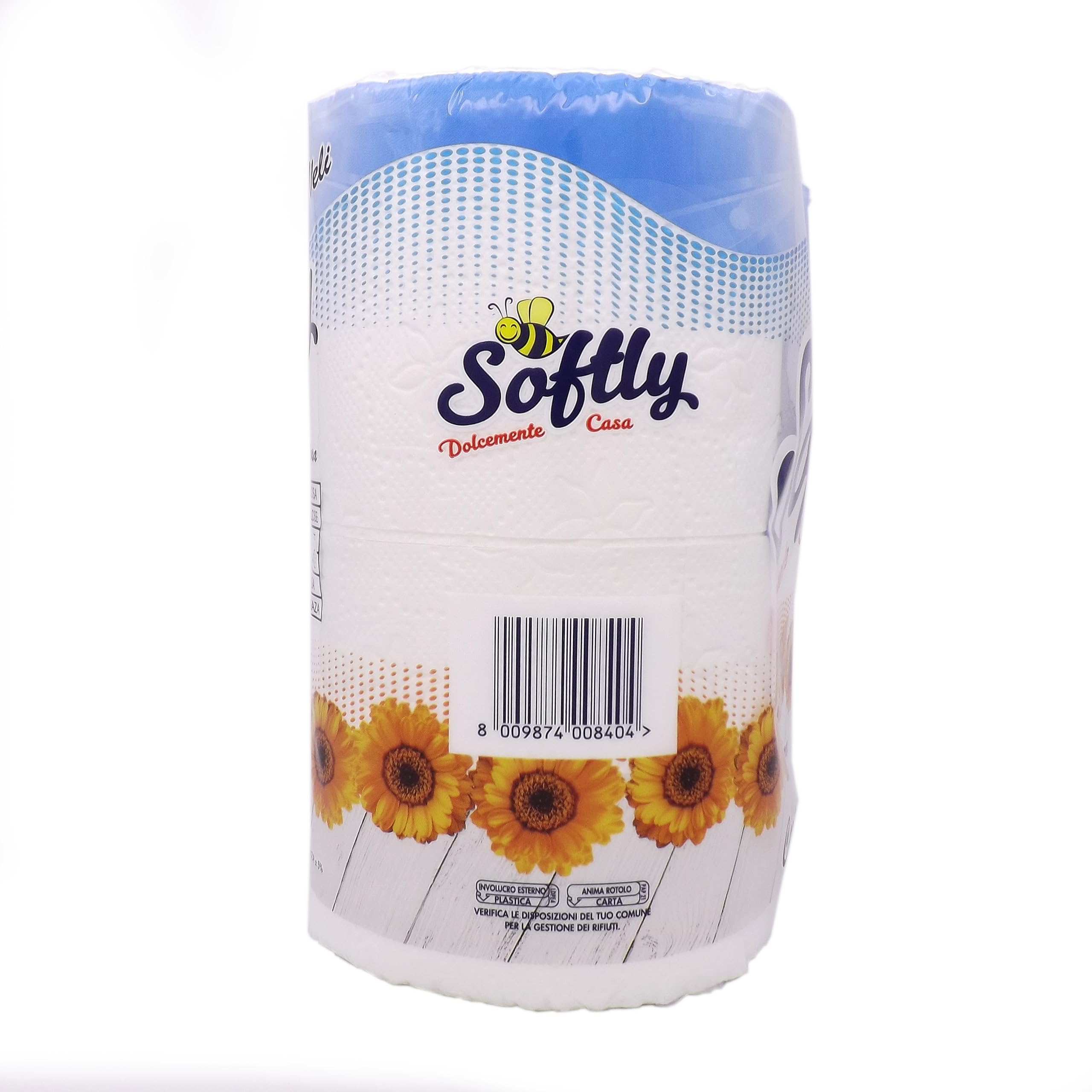 Carta Igienica Softly 3 Veli, 40 Rotoli (10 pacchi da 4 rotoli), Morbida e Resistente, Goffratura Floreale, Bianca, in Pura Cellulosa, Delicata sulla Pelle, Non Profumata