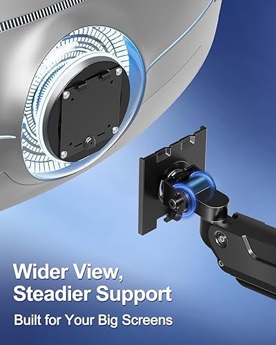 Miniatura 3 de MOUNT PRO Soporte de monitor dual para pantallas ultraanchas de hasta 44 libras de máximo 49 pulgadas, brazo de monitor resistente para 2 monitores,