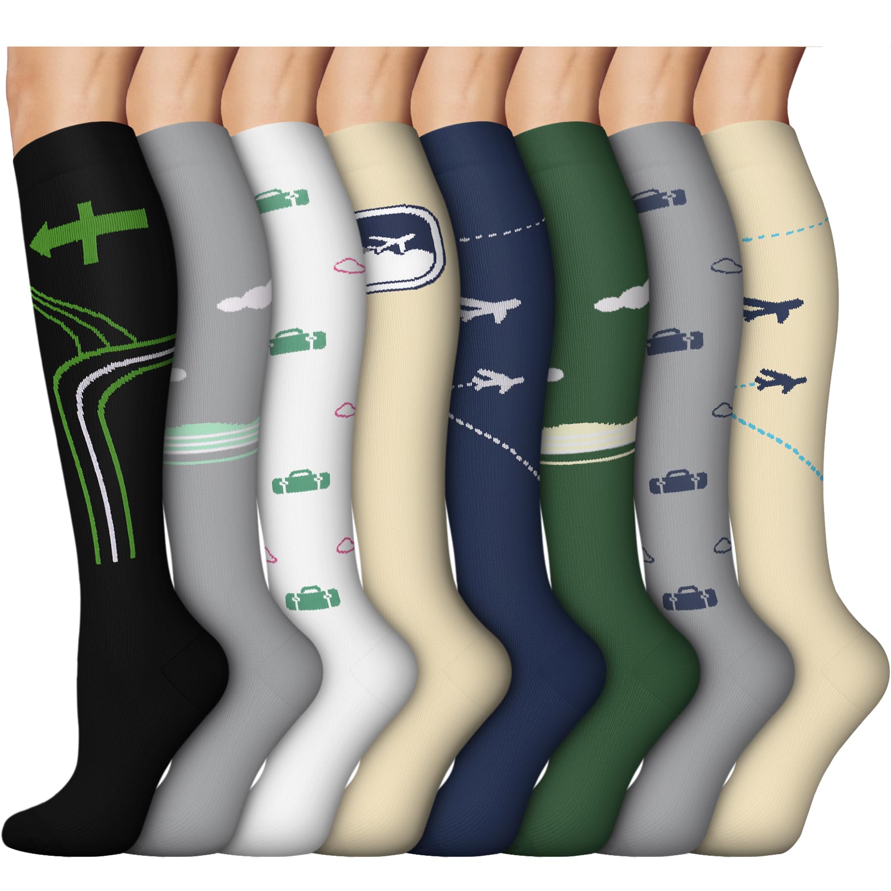 Compression Socks for Women & Men (20-30mmHg) 1/3/7 Pairs - Best for Running, Travel,Cycling,Pregnant,Nurse-image-12