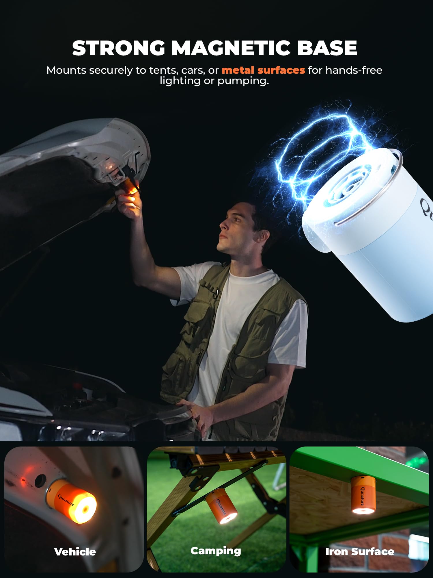 Mini Pompe à Air Électrique 400 L/Min, 5 kPa avec Batterie 1500 mAh, Rechargeable Magnétique 2-en-1 pour Gonflage & Dégonflage, Matelas Gonflable, Camping, Piscine, Sports Extérieurs