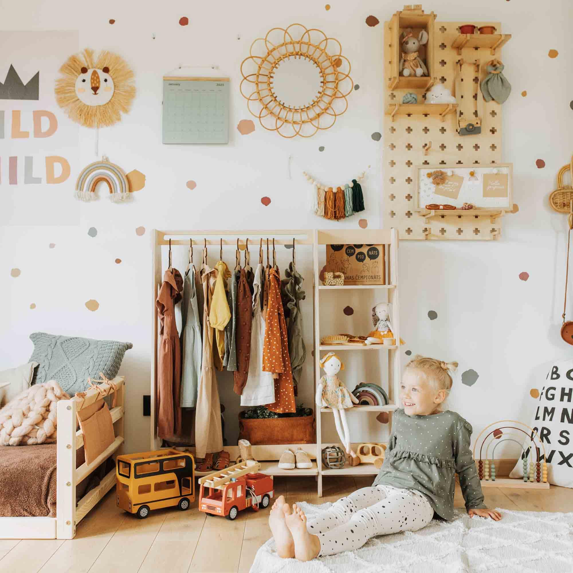 Sweet Home From Wood Kindermöbel mit Kleiderständer Kindergarderobe Kleiderschrank aus Holz kindergarderobe Holz kindergartenrobe Tipi