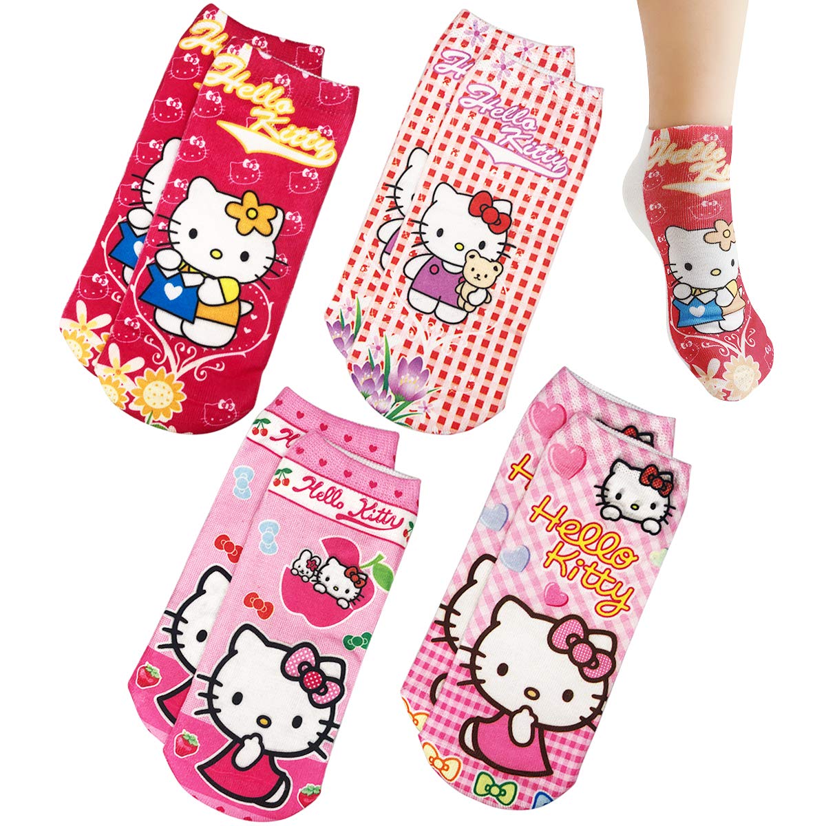 Toddler Girls Cartoon Socks, 3-7 year old Baby Kids Animation Skid Soles Socks -Pink Pig