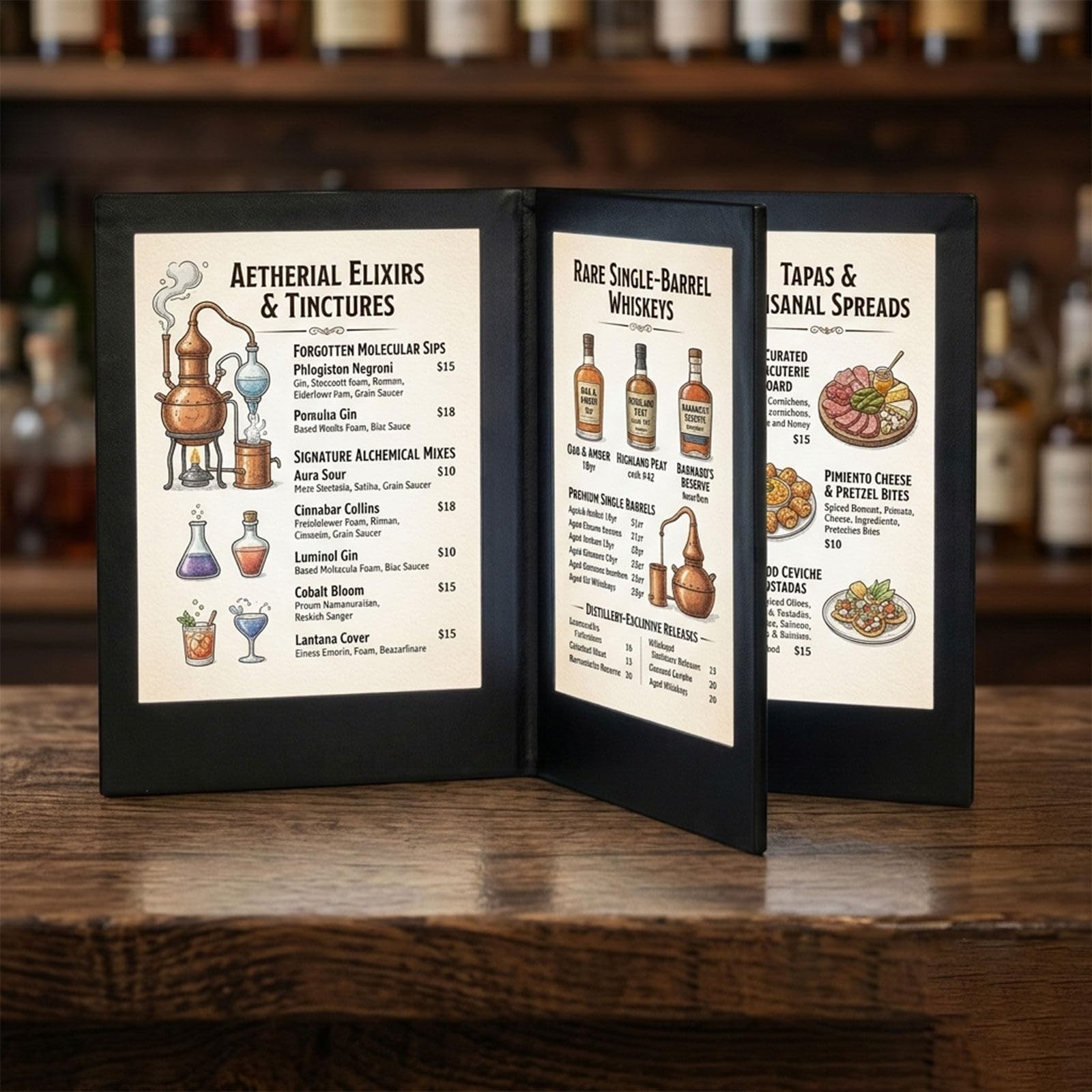 Menú LED A4 4 Caras Recargable, Porta Carta Luminoso para Menús de Comida Bebidas y Vinos A4FourSide2Pack