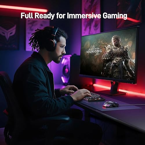 Vista 9 de acer Ratón para juegos con cable, mouse ergonómico RGB de 12,800 DPI con sensor óptico, 8 botones programables, 12 modos retroiluminados, software