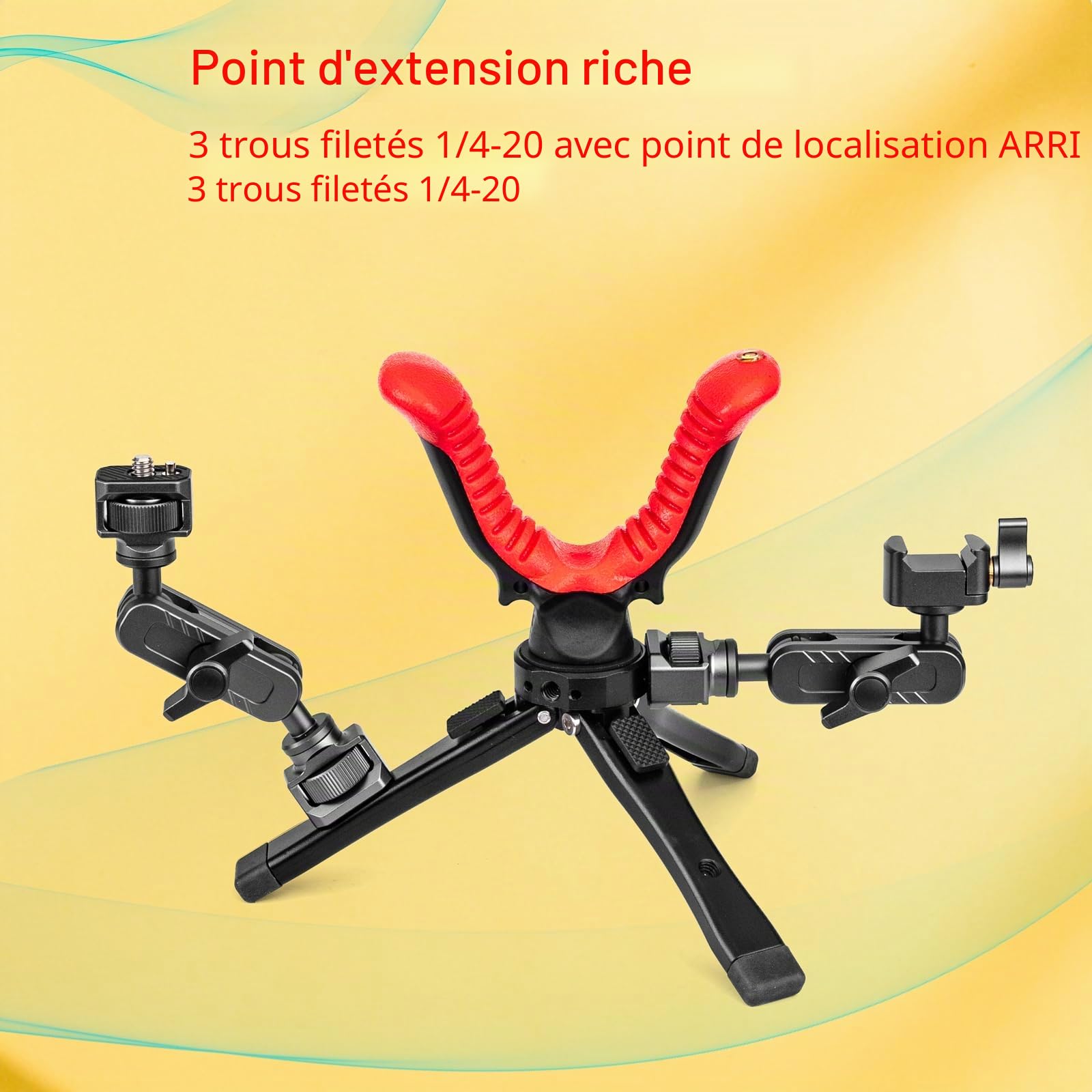 Zeadio Repose-Pieds pour trépied Zeadio, Support de trépied Ajustable avec Rotation à 360 degrés et Collier en V pour Tous Les appareils Photo