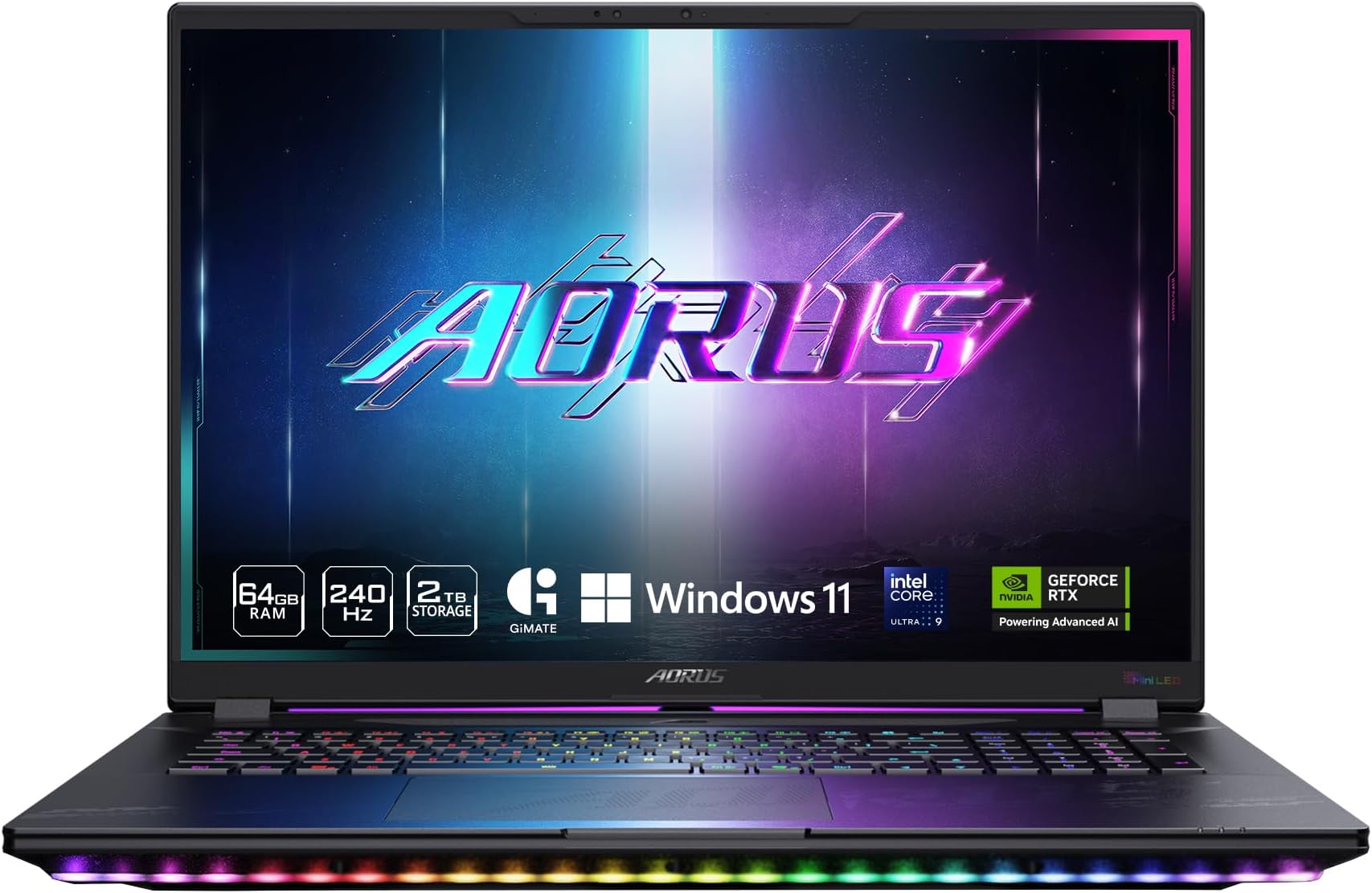 AORUS Master 18 Gaming Laptop -240Hz 2560x1600 Mini-LED - Manufactured by NVIDIA GeForce RTX 5090 - Intel Core Ultra 9 275HX - 2TB SSD with 64GB DDR5 RAM - Windows 11 Home AD (BZHC6USD45SH)