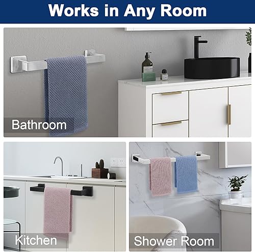 Miniatura 6 de NearMoon Toallero de baño, accesorios de baño de acero inoxidable grueso de alta calidad, para baño, toallero para colgar en la pared (1 paquete,