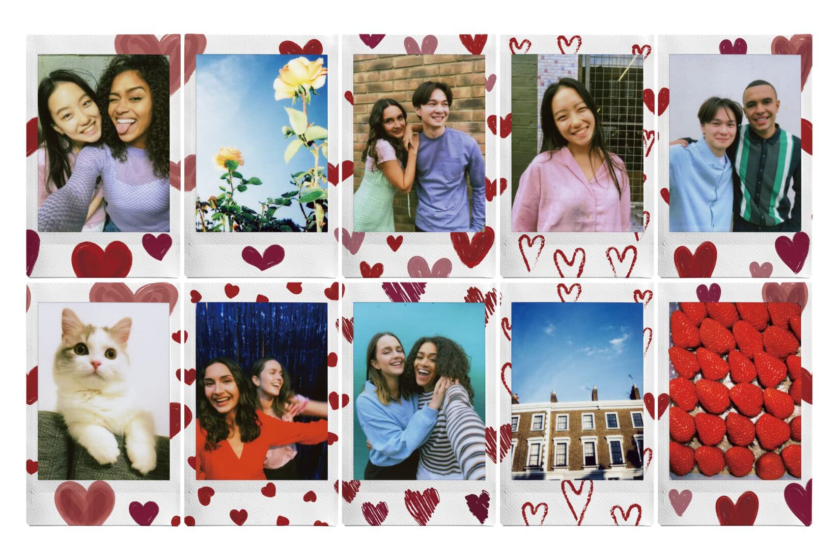 Fujifilm Instax Mini - Pellicola fotografica per schizzi a forma di cuore, confezione da 30