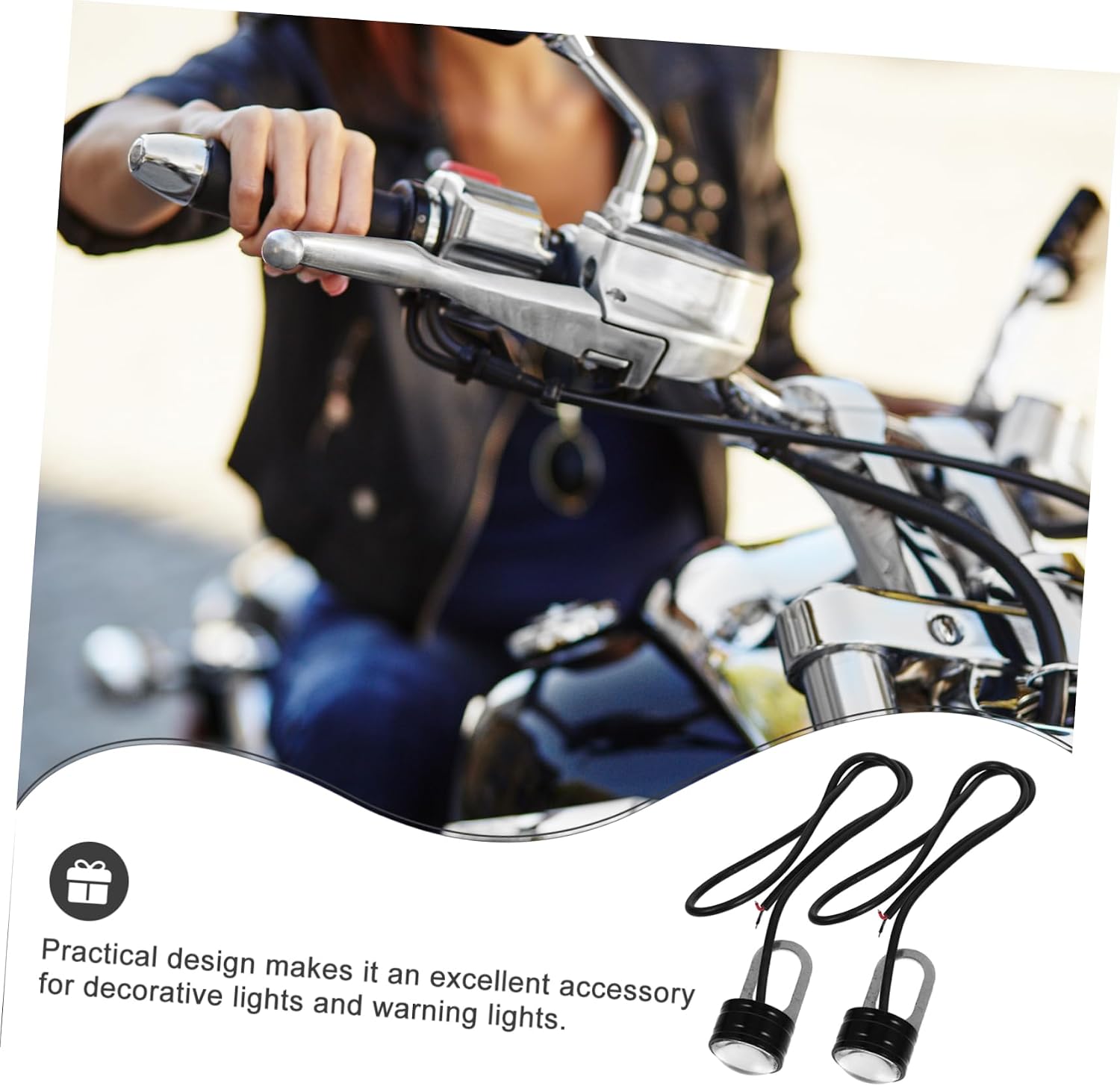 2pcs LED Handlebar Light Waterproof Motorcycle Flashing Signal Lamp for Reverse Backup Compatible Motorbike and Off-Road Vehicles