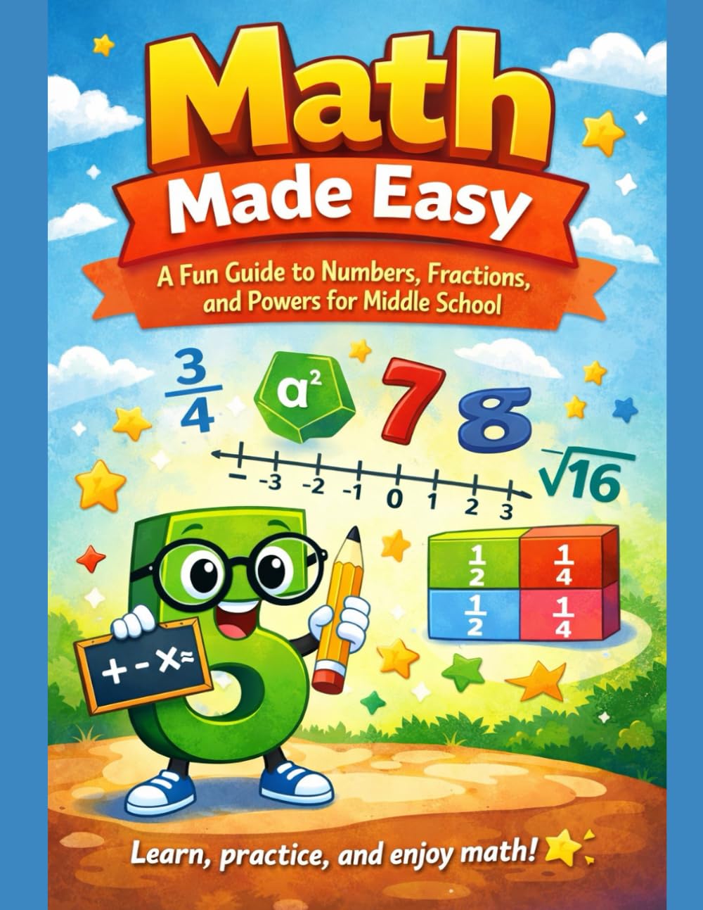 Math Made Easy: A Fun Guide to Numbers, Fractions, and Powers for Middle School