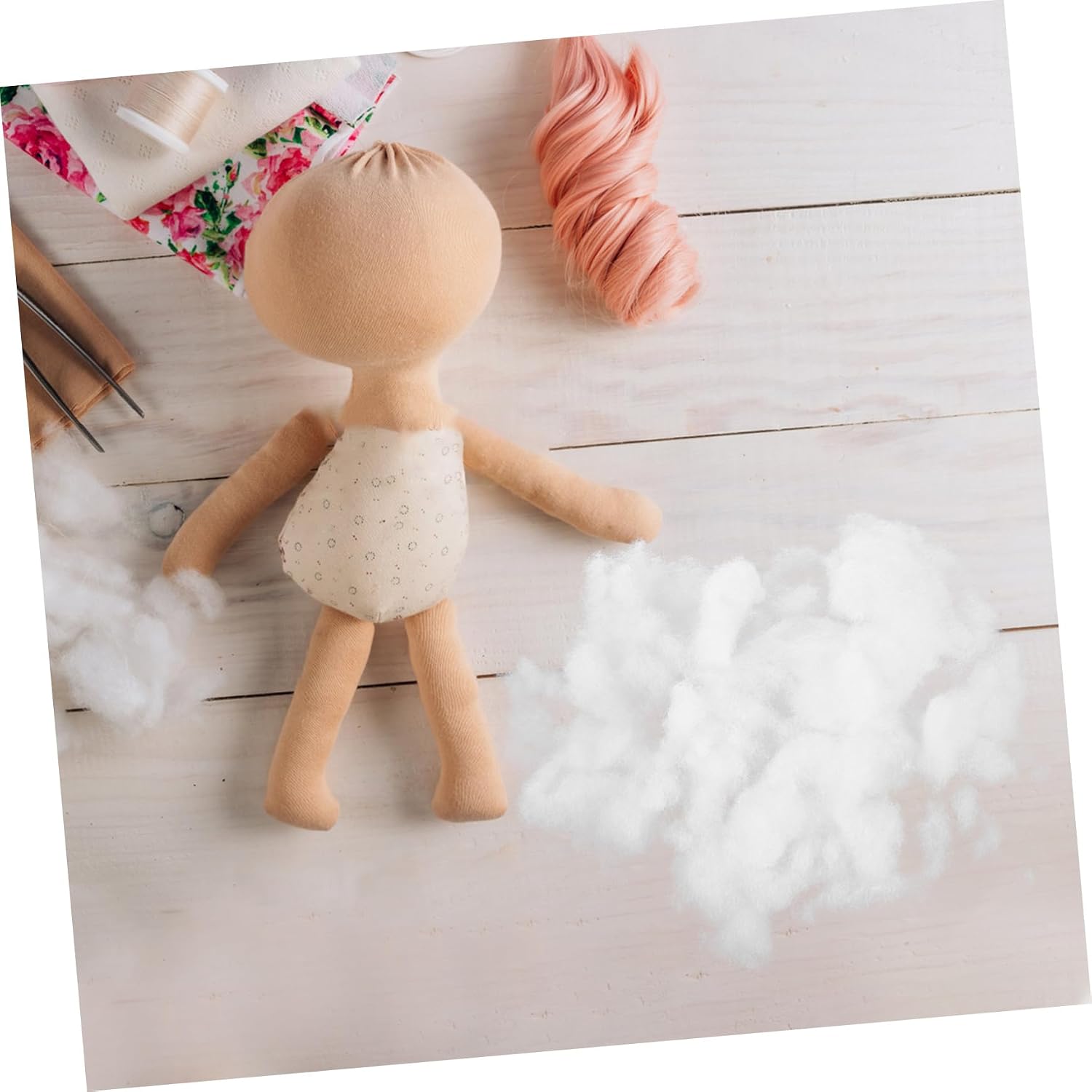 Yardenfun 500g Polyester Filling for Crafts and DIY Projects Soft High Elastic Cotton Stuffing for Dolls Pillows Bean Bags and Cloud Decorations
