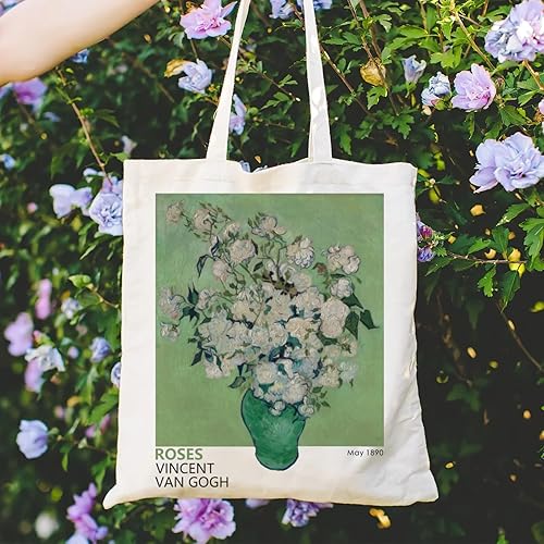 Miniatura 3 de Andeiltech Canvas Tote Bag Aesthetic Cute Vintage Tote Bags Book Shoulder bag Gifts Reusable Grocery Bags for Women