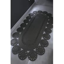 Marguerite &Ouml;zel Tasarım Hasır J&uuml;t Kilim &ndash; Koridor, Antre ve Salon Halısı Yolluk ANTRASİT 80 x 120