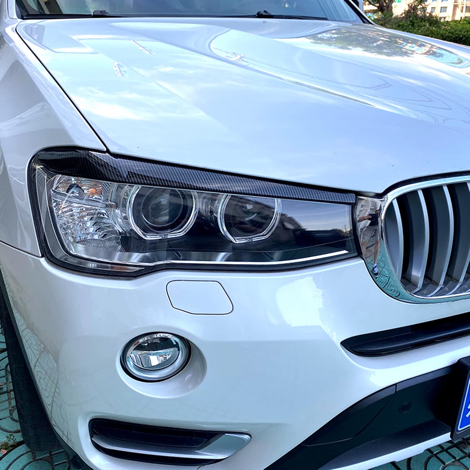 2 guarnizioni per sopracciglia per fari anteriori BMW X3 F25 X4 F26 2014-2017 15