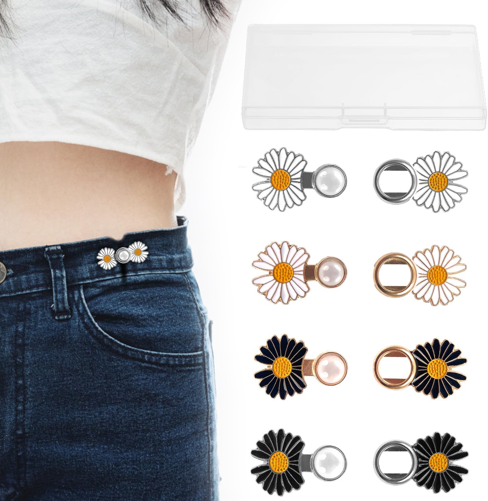 Hosenbund-Straffer Perlenknöpfe - 8 Stück Für Weite Jeans & Hosen