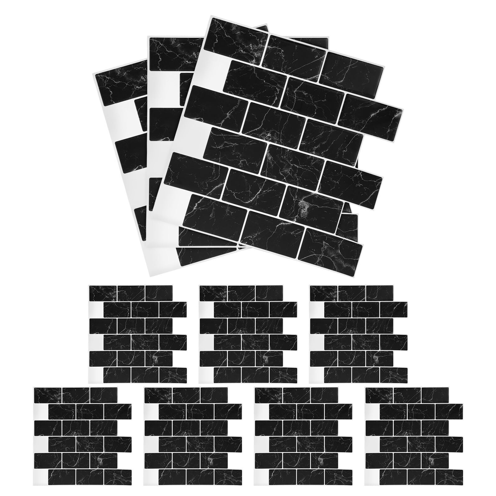 Crédence adhésive cuisine effet brique 10 pièces pour mur