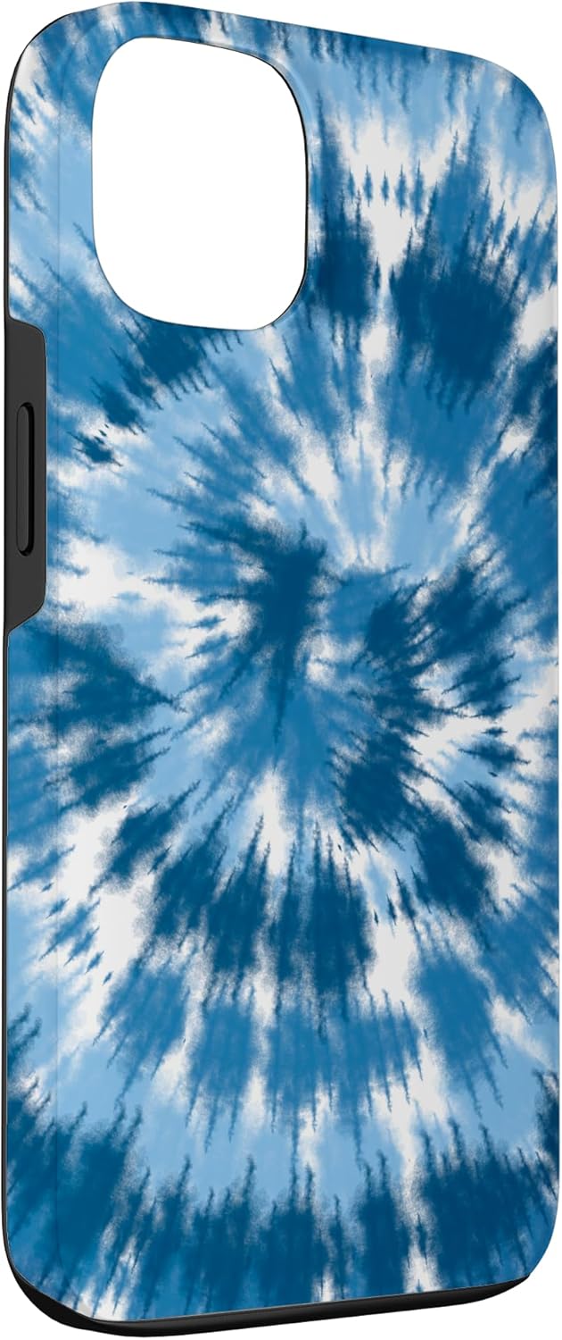 Matching Indigo Blue Spiral Tie Dye Hippie Gradient Pastel Case for iPhone 13