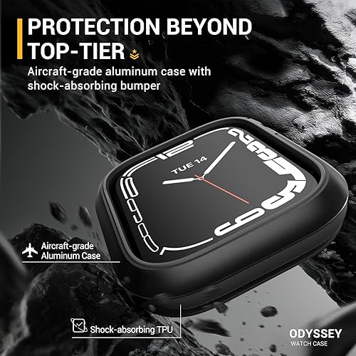 Miniatura 3 de MAGEASY Odyssey - Funda de aluminio de grado aeronáutico para Apple Watch Series 9, Series 8 y Series 7 de 1.772 pulgadas  Carcasa rígida con